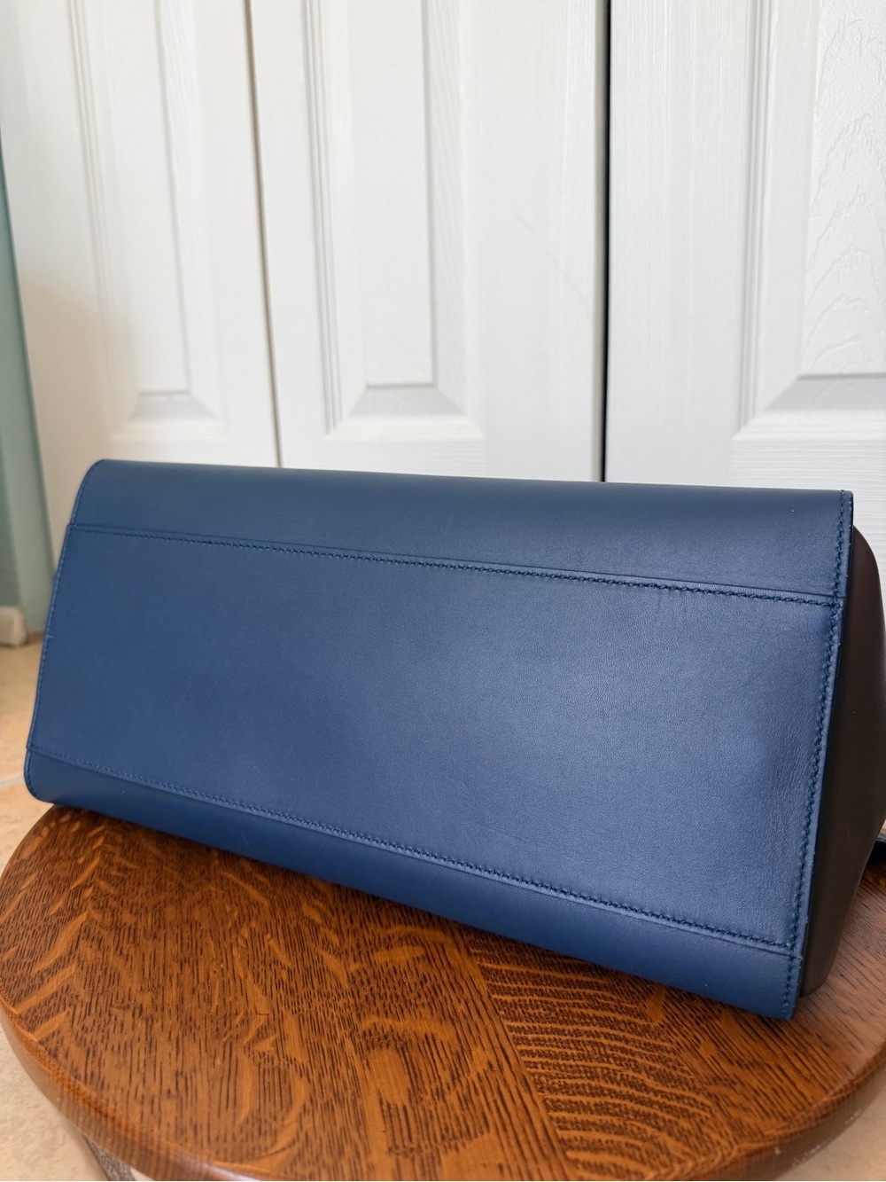 Salvatore Ferragamo Tricolor Blue Brown Leather Sofia Satchel and Shoulder Bag - Picture 7 of 16